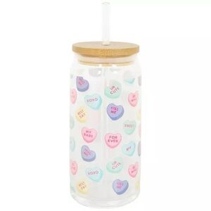 (2) Conversation Hearts Glass Cup